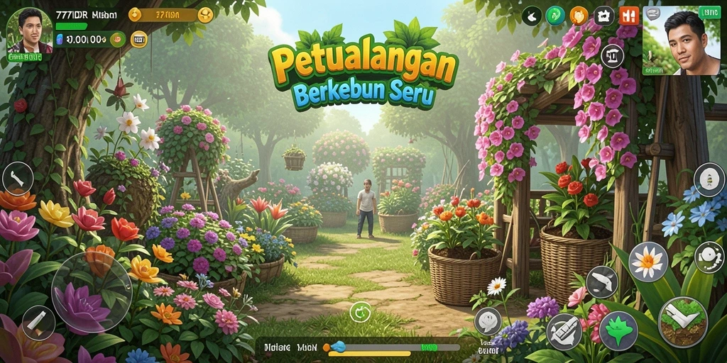 Gameplay menarik di 777IDR yang menunjukkan aktivitas berkebun.