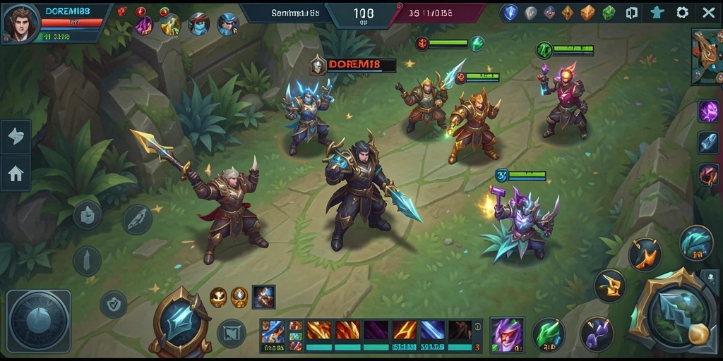 Tangkapan layar dari gameplay seru DOREMI88 dengan karakter bertarung.