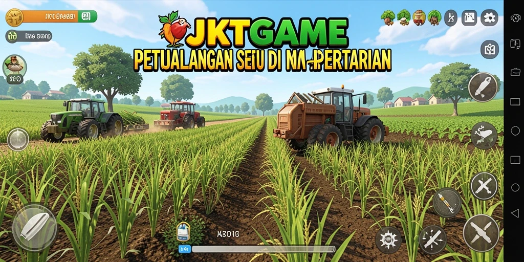 Gameplay seru JKTGAME dengan grafis pertanian yang menawan.