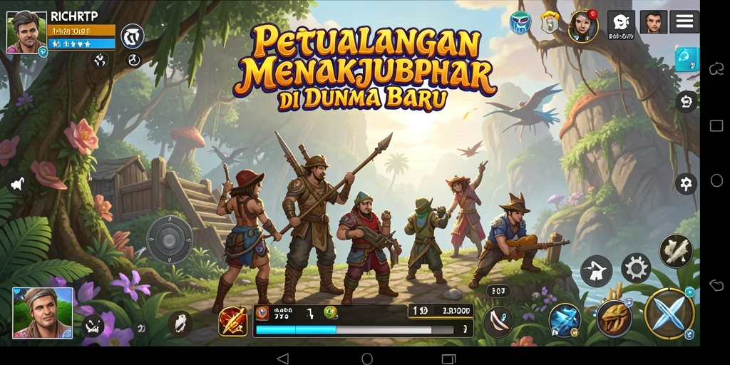 Tampilan gameplay RICHRTP dengan karakter dan dunia petualangan.