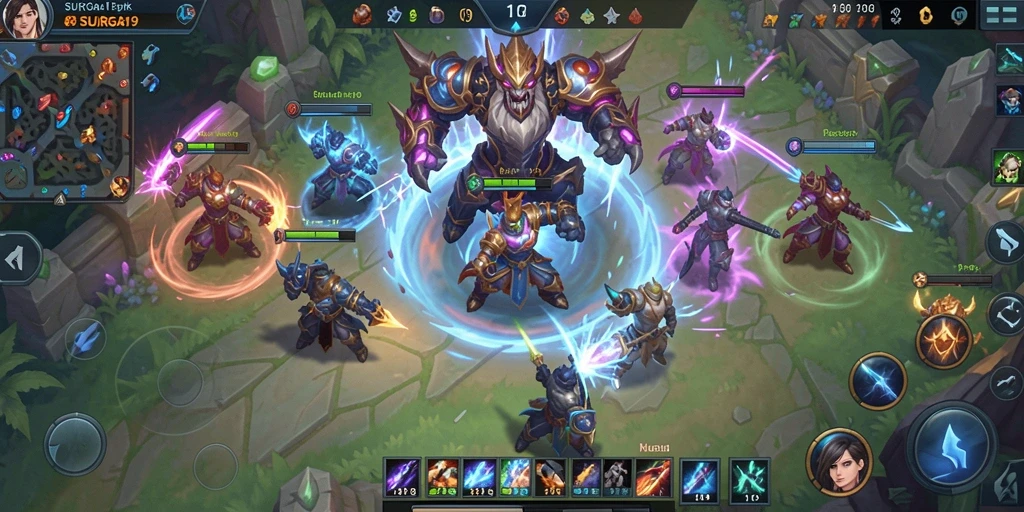 Screenshot gameplay SURGA19 menampilkan aksi pertempuran yang mendebarkan.